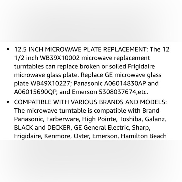 12.5" Microwave Glass Plate for GE, Frigidaire 12 1/2 inch Replacement M… - Picture 8 of 9